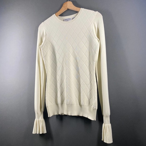 Opening Ceremony Pattern Flare Cuffs Ivory Sweater - Picture 14 of 15